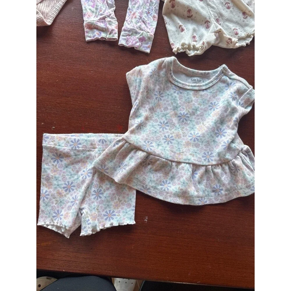 CARTERS baby girls lot of outfits ribbed tank peplum dresses with shorts, etc